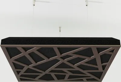 Zdjęcie produktu dla Zestaw 4 paneli akustycznych do sufitu SKYROSS-C, 50x50x5 cm, kolor wenge – w zestawie elementy montażowe