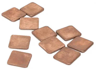 Image de Lot de 100 dissipateurs thermiques, conductivité thermique de 401 W/m·K, en cuivre brillant sans bavures, petits dissipateurs pour GPU et CPU d'ordinateurs portables, 15 x 15 x 2,0 mm