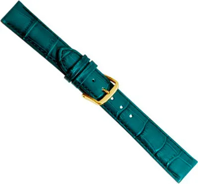 Produktbild von Uhrenarmband Leder leicht gepolstert mit Ziernaht Petrol 20355G, Stegbreite:16mm
