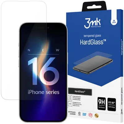 Zdjęcie produktu dla 3MK HardGlass, Apple, iPhone 16 Pro, Odporny na uderzenia, Odporny na zadrapania, Przezroczysty, 1 szt.