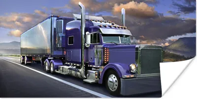Produktbild von MuchoWow® Poster Violettfarbener Lkw 150x75 cm - ohne Rahmen