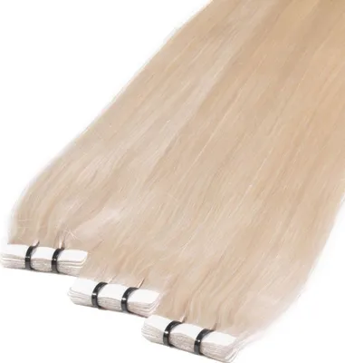 Produktbild von hair2heart Premium Tape Extensions Echthaar glatt - 10 Tapes 2.5g 60cm 10/0 hell-lichtblond