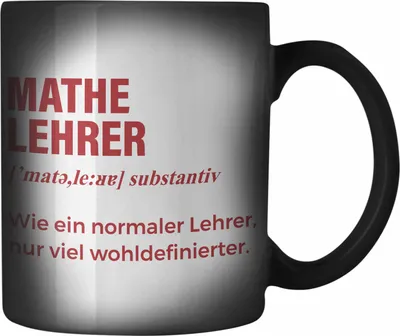Produktbild von Trendation - Mathelehrer Farbwechsel Zauber-Tasse Mathematiker Farbwechsel Zauber-Tassen mit Spruch Lustig Karabiner Farbwechsel Zauber-Tasse Edelstahl Geschenk Wie ein Normaler Lehrer (Schwarz)