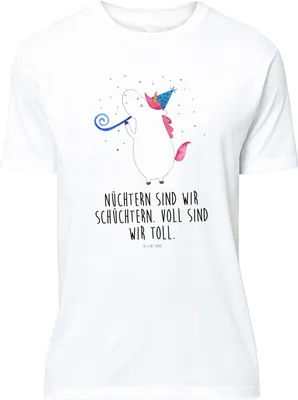 Produktbild von Mr. & Mrs. Panda T-Shirt Einhorn Party - Weiß - Geschenk, S, Club, Jersey-Shirt, Tshirt, Shirt, Einhörner, Geburtstag, Unicorn, Disco, Print-Shirt