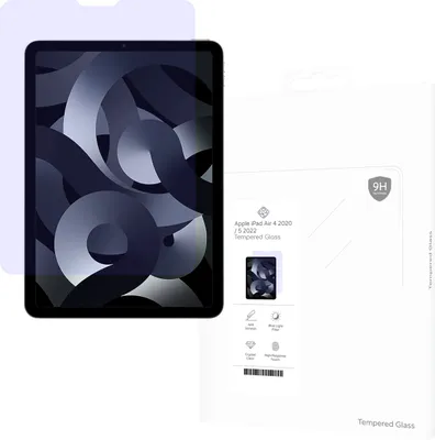 Produktbild von Schutzfolie Apple iPad Air 4 2020, iPad Air 5 2022 - Panzerglas - Cazy - Blau