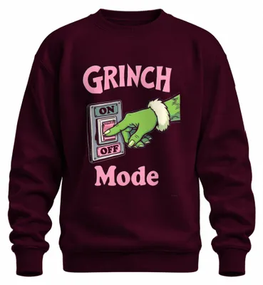 Zdjęcie produktu dla GRINCH Fashion Christmas Grumpy Funny Gift Christmas Humour Uni Bluza rozpinana, bordowy, XXL