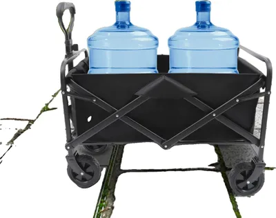 Obrázek produktu pro Těžký kempingový vozík, vysoká nosnost, nastavitelná rukojeť, skládací konstrukce