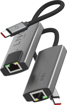 Produktbild von LINQ 2.5Gbe USB-C Ethernet Adapter, Kabelgebunden, USB 3.2 Gen 1 (3.1 Gen 1) Type-C, Ethernet, 2500 Mbit/s, Grau