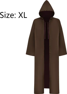 Obrázok produktu pre Halloween Gothic Cape Cod kostým Stredoveký plášť s kapucňou Látkové halloweenske kostýmy pre mužov a ženy, káva, S
