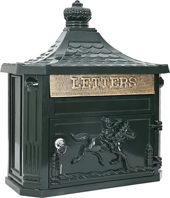 Produktbild von vidaXL Wandmontierter Briefkasten Grün 40,5 x 16 x 45 cm Gussaluminium
