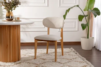 Immagine prodotto di Skye Decor, set di sedie di alta qualità (2 pezzi), bianco e rovere chiaro, 53 x 86 x 58 cm | Struttura in legno di faggio al 100%, 100% cotone, trama ciniglia | Design scandinavo moderno, comodo ed elegante.