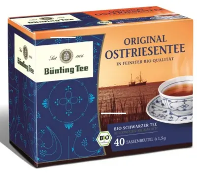 Zdjęcie produktu dla Organiczna oryginalna herbata wschodniofryzyjska Bünting (opakowanie 40 x 1,5 g)