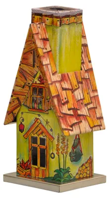 Produktbild von KNOX Räucherhütte aus Metall - Waldhütte - Größe ca. 11,5 cm - für Räucherkerzen Größe M (Standard)