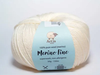 Image de Fil « Merino Fine Art » 100 % Laine | Superwash et antiallergique (50 g/150 m) (12 crème)