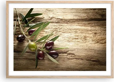 Produktbild von Gerahmtes Poster - Rahmen in heller Eiche - Oliv italien aroma diät - 70x50 cm - Wand Bild - Wanddeko - Wandbilder - Wandposter - Bilderrahmen - Bilder - Kunstdruck - Wandbild - P2NAA70x50-2420
