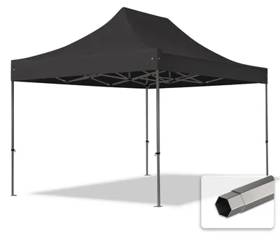 Immagine prodotto di TOOLPORT 3x4,5 m gazebo pieghevole PVC, PREMIUM acciaio, nero