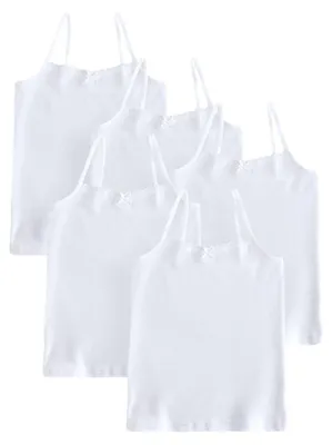 Productafbeelding van NEXT meisjes tops met spaghettibandjes, 5-pack, wit, modelnummer: 92