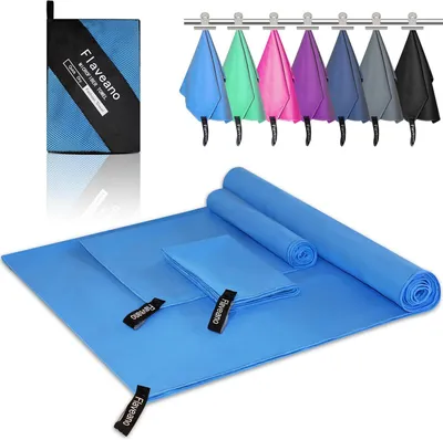 Obrázok produktu pre Sada Mikrofázových Uterákov 3 kusy, 180x90 cm, 80x40 cm, 50x30 cm, Rýchloschnúce, pre Kempovanie