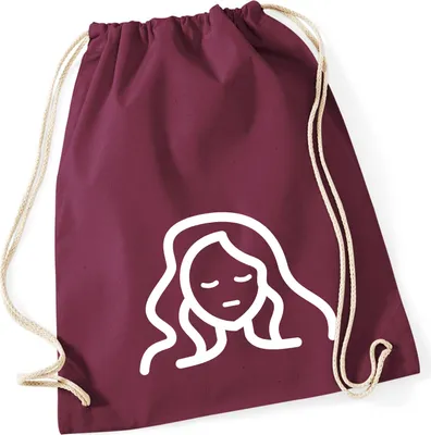 Produktbild von Huuraa Turnbeutel Jungfrau Sternzeichen Symbol 12 Liter Burgundy Baumwolle Rucksack Geschenkidee