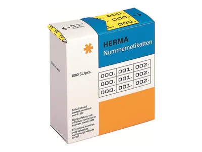 Obrázok produktu pre HERMA Black, Yellow - 10 x 22 mm 3000 štítkov (1000 listov x 3)