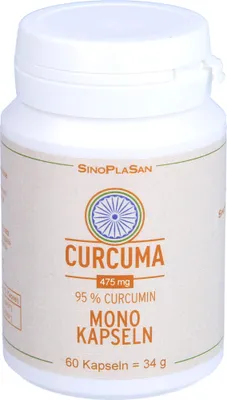 Obrázok produktu pre SinoPlaSan Curcuma 475 mg 95% Curcumin Mono Capsules, 60 kapsúl