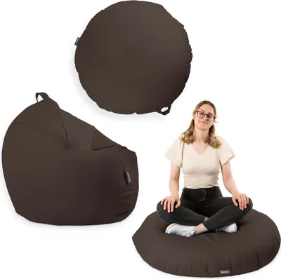 Produktbild von Sitzsack mit füllung 2 in 1 Sitzkissen Bean Bag Outdoor Indoor Wasserfest | Braun 125cm