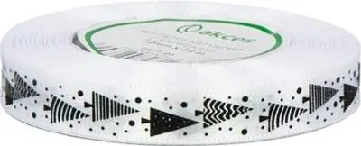 Image de Ruban de Noël pour emballer les cadeaux Ruban décoratif blanc pour sapin de Noël 12 mm Blanc 22 m