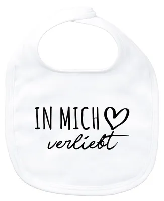 Produktbild von Huuraa Baby Lätzchen In mich verliebt White Klettverschluss  Baumwolle Latz Geschenkidee
