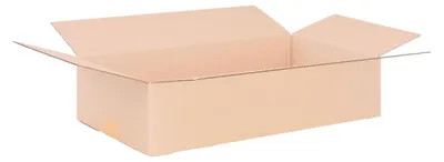 An open cardboard box is shown against a white background.