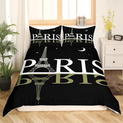 Produktbild von Bettwäsche Set Eiffelturm Paris Stadtbild 200x200cm 3-teilig Mehrfarbig Microfaser