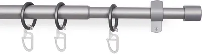 Produktbild von Stilgarnitur Silber ( Basic ) ausziehbar 120-220cm Vorhangstange Ø16mm Komplettstilgarnitur inkl. Befestigungsmaterial, für Gardinen und Vorhänge