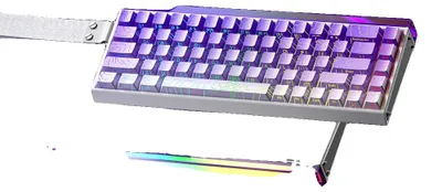 Image de Clavier de jeu, switches remplaçables à chaud, éclairage RGB, contours violets