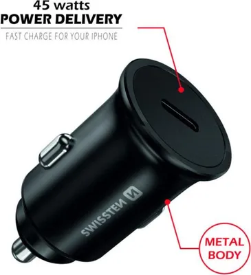 Immagine prodotto di Adattatore USB-C 1x (Power Delivery 45W, nero)