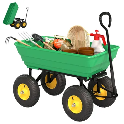 Produktbild von Gartenwagen mit Kippfunktion bis 200 kg Handwagen mit 75 Liter, für Garten