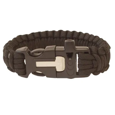 Obrázek produktu pro HIGHLANDER Paracord  Náramek - trojzubec, píšťalka, křesadlo  černý