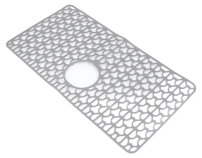 Image de Tapis de cuisine en silicone : résistant aux rayures, antidérapant, imperméable, réutilisable et multifonctionnel pour protéger la vaisselle – Gris