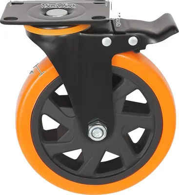 Image de Roulettes pour charges lourdes, capacité de charge 220 lb, roues en polyuréthane durables, 152 mm 6 pouces (4 pièces)