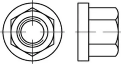 Produktbild von Reyher  6331-10 6kt. Muttern M 14 mit Bund (10 Stück)