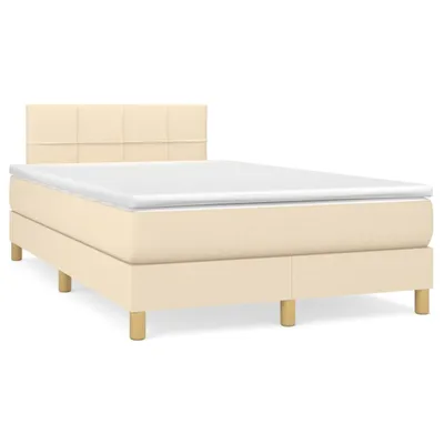 Produktbild von Boxspringbett mit Matratze Creme 120x200 cm Stoff