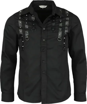 Produktbild von Banned Alternative Langarmhemd Herren Andras Shirt schwarz 4XL