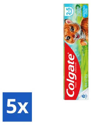 Obrázok produktu pre 5 ks zubnej pasty Colgate Kindertandpasta Bubble Fruit – pre deti od 2 do 5 rokov – 50 ml – výhodný balík