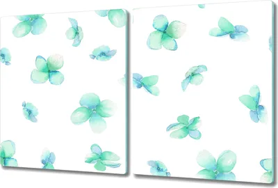Produktbild von Glas Schneidebrett Herdabdeckplatten Schneideplatten - 2x 40x52 cm - Vergissmeinnicht