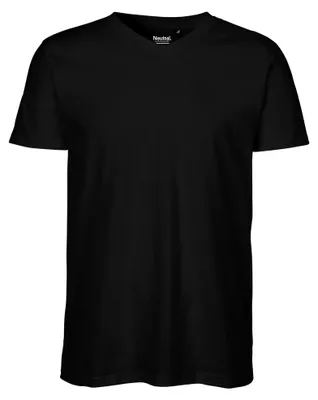 Productafbeelding van Neutrale T-shirt met V-hals voor heren, model LT3220 (maat M), kleur zwart