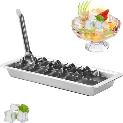 Produktbild von Eiswürfelform,Edelstahl,BPA-frei,Hebelgriff für einfaches Entnehmen 18 Eiswürfel pro Durchgang,Eiswürfelformen für Partys und Küchen