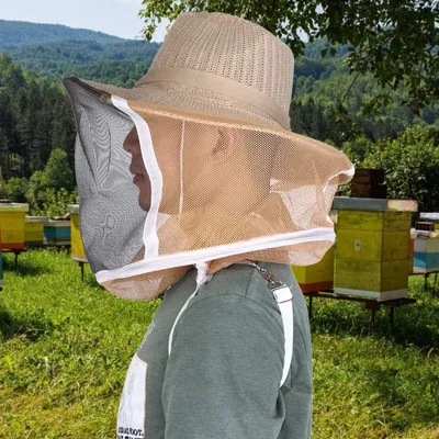 Produktbild von Imkerhut - Outdoor Cowboyhut - Atmungsaktiv - Brandschutz - Bienenzucht Schleier - Gesichtsschutz