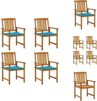 Immagine prodotto di vidaXL Sedie da giardino con cuscini 4 pz. Legno massiccio di acacia - sedie da giardino
