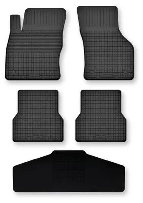Produktbild von Gummi-Fußmatten mit Tunnelmatte für Fiat 500X II ab 2018 (Crossover) – 5-tlg, Schwarz, modellangepasst – Wielganizator Semi-Universal