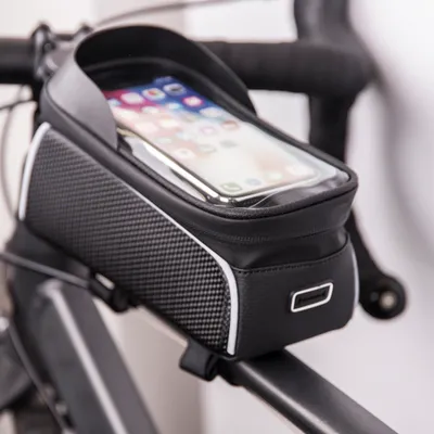 Produktbild von Wasserdichte Fahrradtasche mit abgeschirmtem Handyhalter Model02 schwarz