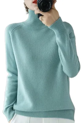 Productafbeelding van BAWUTZ Cashmere trui voor dames, wollen trui met kraag, lange mouwen, [vervolg ontbreekt]