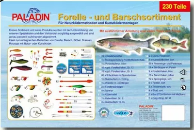 Produktbild von Forellenset Forellenangeln Angelset Forellensortiment 230 Teile